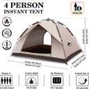 Happy Travel 3-4 Person Camping Tent, Instant Easy Pop Up Tents for Camping,Automatic Waterproof Family Camping Tent, Easy Set Up Tent,Portable Windproof Dome Tent for Camping Hiking & Traveling