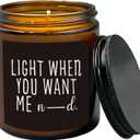 HIWX Light When You Want Me Candle, Anniversary Birthday Couple Gifts for Women Men Him, Funny Couples Valentines Soy Candles for Home Scented, Lavender,Vetiver,Sandalwood Scented Candle 8oz Jar, 3 inches x 3.8 inches