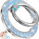 Phone Ring Holder Compatible with MagSafe - Magnetic Cell Phone Grip for Women Cute Magnet Removable Finger Ring Grip Stand Glitter Sparkle for iPhone 16 15 14 13 Pro Max Plus, Blue