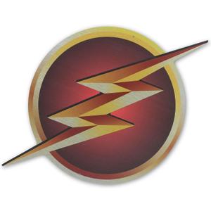 DC Comics The Flash Logo Metal Sign - The Flash Wall Decor for Man Cave or Movie Room (Gold)