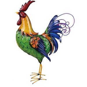 BACKYARD EXPRESSIONS PATIO  HOME  GARDEN 910252-NM Rooster Dcor Garden Statue-Chicken Yard Art Sculpture Outdoor-32 Inch-Backyard Expressions, Multicolor