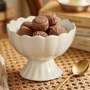 choxila Ceramic Bowl Set of 4 Footed Dessert Bowls with Spoon, Elegant Trifle Bowl with Pedestal for Candy, Salad, Fruit, Tiramisu, Party Serving Punch Bowls
