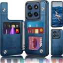 DJDUCK Designed for Moto G Stylus 2025 Case Wallet with Card Holder, [Magnetic Clasp Cover] [RFID Blocking Leather Protection] Shockproof Women Men Cases for Moto G Stylus 2025 Bright Blue