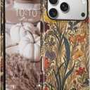 Floral Art Phone Case for iPhone 17 Pro Max, Vintage Cute Aesthetic Phone Cases Shockproof Design Trendy Stylish Kawaii Protective Cover Women Girls