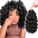 Gowit Pre Looped Deep Wave Crochet Hair 10 Inch 7 Packs Short Curly Black Pre Twisted Ocean Wave Deep Twist Crochet Braids Synthetic Braiding Hair for Black Women