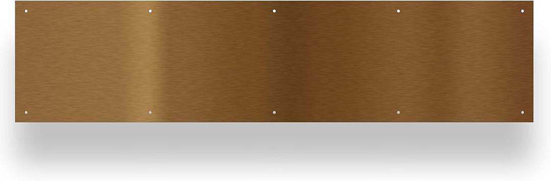 Hardware Essentials Door Kick Plate, 8 in x 34 in, Aluminum Kick Plate with Antique Brass Plated Finish, Screw Mount, Includes Mounting Hardware
