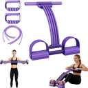 Pedal Resistance Band with Handle, 2026 New Upgraded 8-Tube 3-in-1 Multi-Function Foot Pedal Puller for Back Stretch & Chest Expand, Portable Latex Fitness with 4 Extra Replacement Tubes
