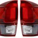 Tail lights Assembly Compatible with 2016-2023 Tacoma Smoke Halogen Rear Light Taillights Replacement for TO2800183 TO2801183 TO2800165 TO2801165