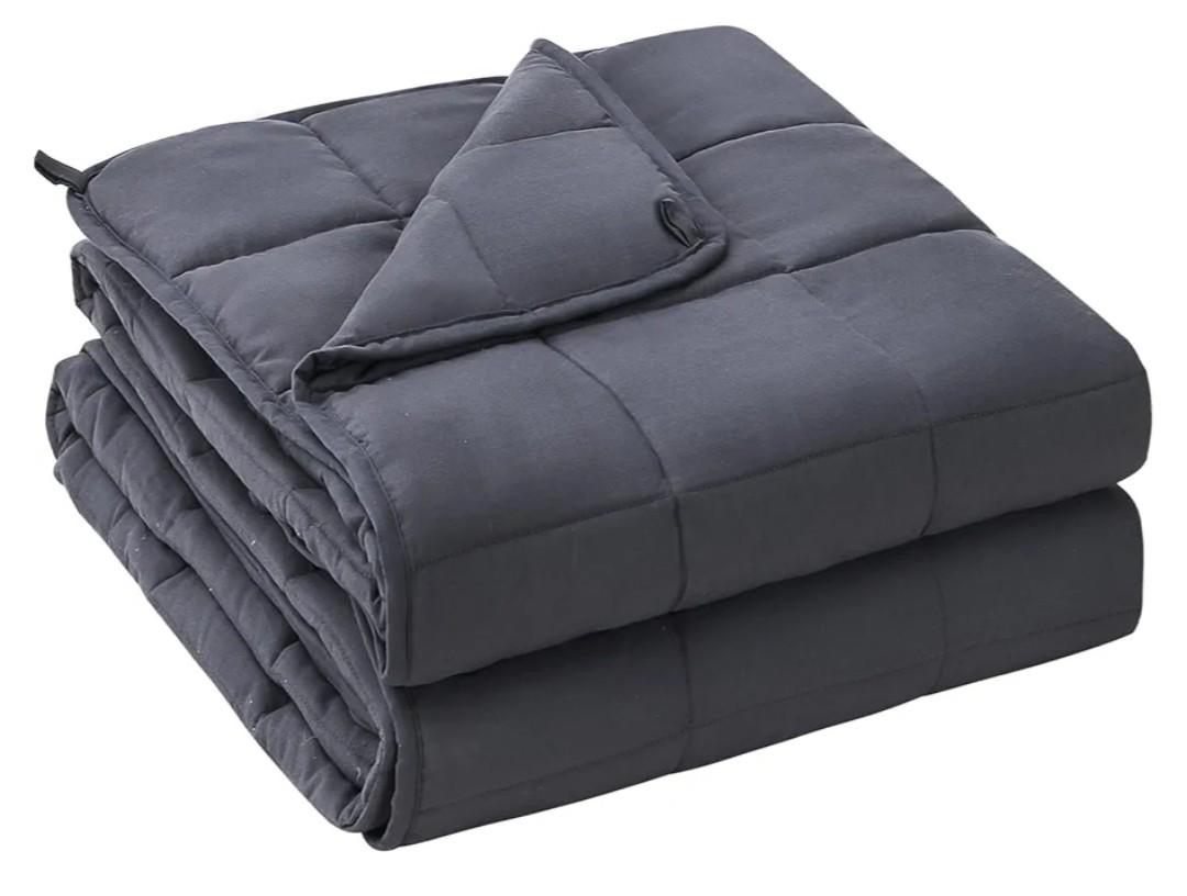 Weighted Blanket for Adults (20 lbs, 60” x 80”, Grey) Cooling Heavy Blanket for Sleeping Perfect for 190-210 lbs, Queen Size Breathable Blanket with Premium Glass Bead, Machine Washable