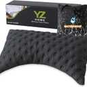 Side Sleeper Pillow Compressible Memory Foam for Quick Trips Camping Pillow for Neck and Shoulder Pain, Machine Washable Breathable for Hiking Home Airplane and Car (Black, King)
