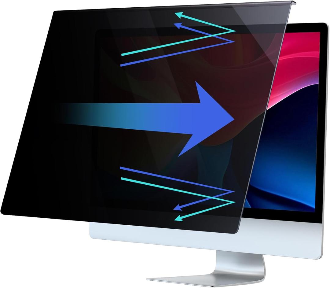 Fohil 27 Inch Privacy Screen for Computer Monitor Privacy Screen Filter for 16:9 Widescreen Hanging Type Anti Scratch Screen Protector Easy Installation Shield for PC Computer