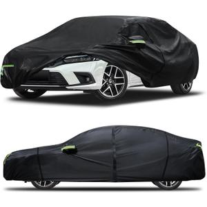 Car Cover Custom Fit for Honda Civic 1991-2026,Toyota Corolla 2000-2026,6 Layers Truck Cover Waterproof All Weather for Automobiles,Outdoor Full Exterior Cover,Rain, Sun, Wind Protection,Black