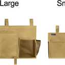 Surblue Bedside Caddy Hanging Organizer Bedside Storage Bag for Bunk and Hospital Beds (Small, Khaki)