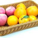 ANRUIDE 16" Poly Wicker Bread Basket, Long Woven Tabletop Food Fruit Vegetables Serving Basket, Restaurant Serving, Honey Brown