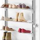 Whitmor 24 Pair Door Shoe Organizer, Sturdy Closet Storage Rack Hangs on Closets for Shoes