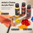 TMOL Acrylic Paint Set, 24 Colors (2 oz/Bottle) with 12 Art Brushes, Art Supplies for Painting Canvas, Wood, Ceramic & Fabric, Rich Pigments Lasting Quality for Beginners, Students & Professional Artist
