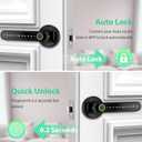 Fingerprint Door Lock Biometric Door Knob with Keypad Keyless Entry, Door Locks for Bedrooms, Home Hotel Office Apartment Black