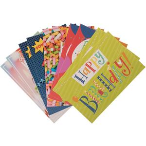 JAM Paper Assorted Birthday Cards & Matchings Envelope Set - 4 x 6 - Happy Birthday - 10 Cards/Pack