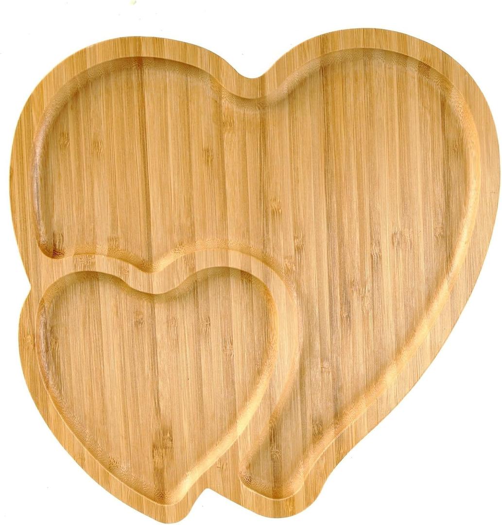 BinaryABC Heart Shaped Charcuterie Board Wood Serving Platters and Trays Side Dish Serving Trays,Mother Day Table Decorations Supplies
