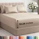 Extra Deep King Sheet Set - 6 Piece Breathable and Cooling Sheets - Hotel Luxury Bedding for Women, Men, Kids & Teens - Easy & Secure Fit - Soft, Wrinkle Free and Comfy - Extra Deep Pockets - Wheat