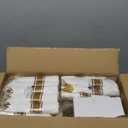 YOUBET 350PCS Ivory Scalloped Plastic Plates - Ivory and Gold Disposable Dinnerware Set Include 100 Plates, 150 Gold Silverware, 50 Cups, 50 Napkins for Wedding & Party