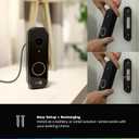 Chamberlain myQ Video Doorbell | 2K Camera, Battery/Wired, Color Night Vision, Live with 2-Way Talk, Motion Detection & Real-Time Alerts, 150 Deg Wide View, Black
