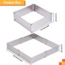 TXIN Stainless Steel Cake Ring Square Cake Mousse Mold Ring Cutter, Adjustable from 6 inch to 11 inch