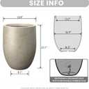 Kante Tall Concrete Planter, 21.7-Inch Height Weathered Concrete Large Indoor Outdoor Plant Pot with Drainage Hole for Patio Garden Home, Modern Decor for Flowers and Tree