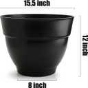 4 Pack 16 Inch Large Plant Pots,Plastic Planters for Outdoor Plants