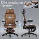 ELABEST X100 Ergonomic Office Chair with Footrest, Big and Tall Home Desk Chair with 5D Flip-Up Arms, Adjustable 3D Lumbar Support,High Back Rolling Computer Chair, Swivel Mesh Chairs, 24 inches x 26 inches x 41 inches