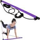 Pilates Bar Kit with Resistance Bands Multifunctional Pilates Bar for Women & Men Exercise Fitness Equipment for Women & Men Home Gym Pilates Yoga (Purple)