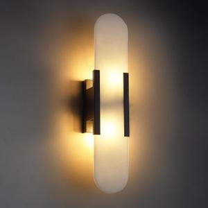 Alabaster Wall Sconces, 19.7in Wall Sconce, Natural Marble Wall Sconces Wall Lighting, Wall Light Fixtures for Bedroom Living Room Stairs Vanity Hallway Bedside (Bulb Included)