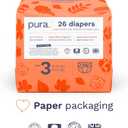 Size 3 Eco-Friendly Diapers (9-20 lbs) Totally Chlorine Free (TCF),Hypoallergenic, Soft Organic Cotton, Sustainable, up to 12 Hours Leak Protection, Allergy UK,26 Count (Pack of 3) (78 Baby Diapers)