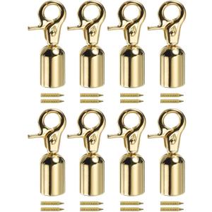 Uxcell Cord End Cap, 13mm(0.51") Barrel End Cap Terminators Cord Finding for Tassel Bag Strap DIY Making, 8Pcs Gold(53x25mm)