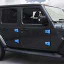 8PCS Light Blue Door Hinge Cover Trim Accessories for 2018-2024 2025+ Jeep Wrangler JL JLU for 2020-2024 2025+ Jeep Gladiator JT