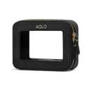 AOLO Clear Makeup Bag Organizer - Medium Make up Pouch for Travel, Clear Cosmetic Bags with Zipper, Cute Transparent Skincare Toiletry Case for Women Traveling Essentials (Black, M)