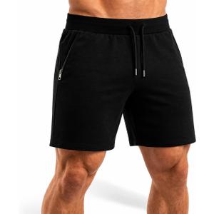 Mens 100% Merino Wool Training Shorts Athletic Fit Plastic-Free Contact (Black, XL)