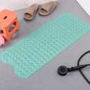 Anti-Slip Bathtub Shower mat, 39.3×15.7 inch（Approximately 100 × 40cm） Soft Oversized Machine Washable Non-Slip Bathtub mat with Drainage Holes, Bathroom Floor Suction Cup.（1-Opaque Mars Green）