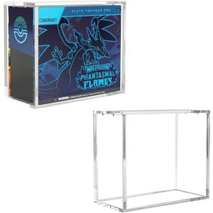 Elite Trainer Box Acrylic Case  8mm + 5mm Thick Clear ETB Protector with Magnetic Lid, Dust & UV Resistant ETB Display Case with Non-Slip Feet