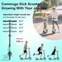Kick Scooter for Kids 8-12, Teens & Adults, Foldable, Hand & Foot Brake | Lightweight for easy carrying. Shock-absorbing wheels smooth out bumps. 240 lbs and 4-Level Height for growing riders.