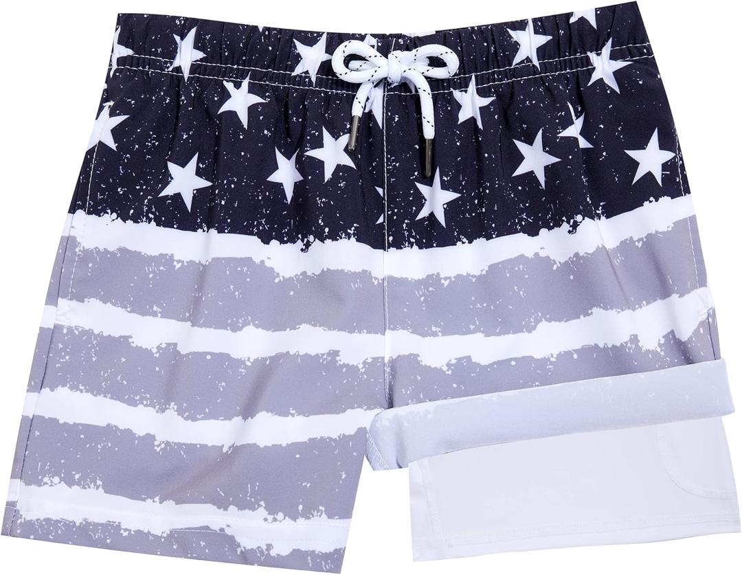 BRISIRA Boys Swim Trunks Bathing Suit Compression Boxer Brief Liner Swim Shorts Swimsuit Anti-Chafe Toddler Kids Youth Teen (2)