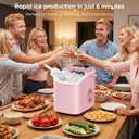 DUMOS Ice Maker Countertop, Ice Machine with Portable Handle, Basket and Scoop, 26lbs Daily, 9 Bullet Cubes in 6~8 Mins, Auto-Cleaning for Home, Kitchen, Office, Outdoors, RV Camping
