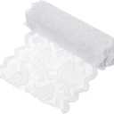 6 Inch Wide 11 Yard Lace Ribbon Floral Pattern White Lace Trim Ribbon for Sewing Making, and DIY Crafts, Gift Wrapping, Bouquets, Wedding Decor