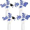 2 x 24Pcs Blue 2026 Graduation Table Centerpieces, Graduation Centerpieces for Tables 2026 Blue Graduation Centerpieces Sticks for 2026 Graduation Party Table Decorations Blue
