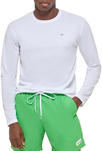 Calvin Klein Men's Standard UPF 40+ Long Sleeve Quick Dry Swim Shirt, Small