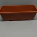 12Pcs 17Inches Rectangle Planter Box with Drainage Holes and Trays Plastic Planters Flower Boxes Pots for Indoor Outdoor Plants Patio Garden Home Decor Porch Yard (Red)