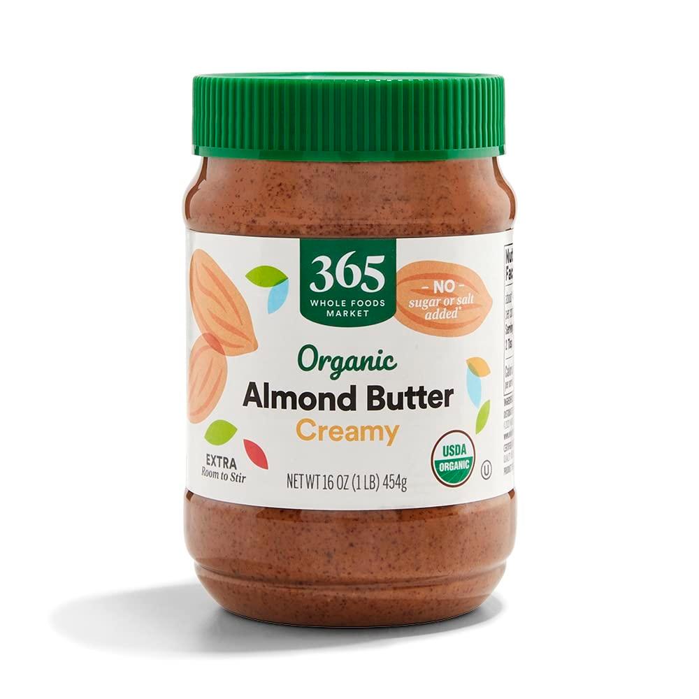 365 by Whole Foods Market, Organic Creamy Almond Butter, 16 Ounce (EXP 04/07/27)