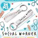 Kenning 24 Pcs Social Worker Gifts Bulk Silicone Keychain for Teacher Appreciation Week Wristlet Key Ring You Make a Difference Keychain Graduation Thank You Gifts for Bsw Msw Dsw Nurse Team