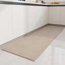 Farmhouse Kitchen Rugs Kitchen Mats Non Slip Washable Kitchen Runner Rugs Non Skid Rubber Absorbent Kitchen Floor Mats for in Front of Sink, Door, Laundry, Entryway, Hallway (Khaki) (2'8" x 1'8" (Rectangular))