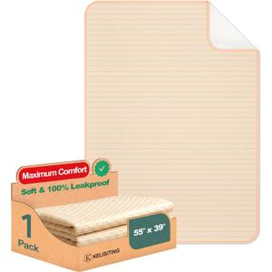 KELISITING Incontinence Bed Pads - 55" x 39" Washable Waterproof Underpads (Pack of 1) - Reusable Extra Large 4-Layer Soft Pee Pads for Adults, Women, Elderly - for Sofa, Couch, Furniture